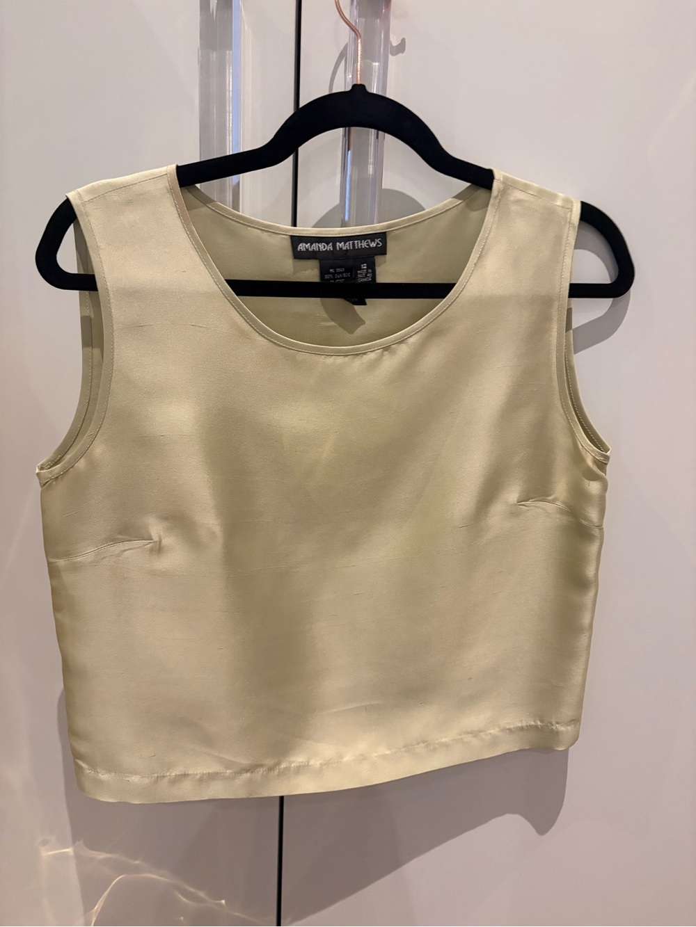 Pistachio silk top - Vintage
